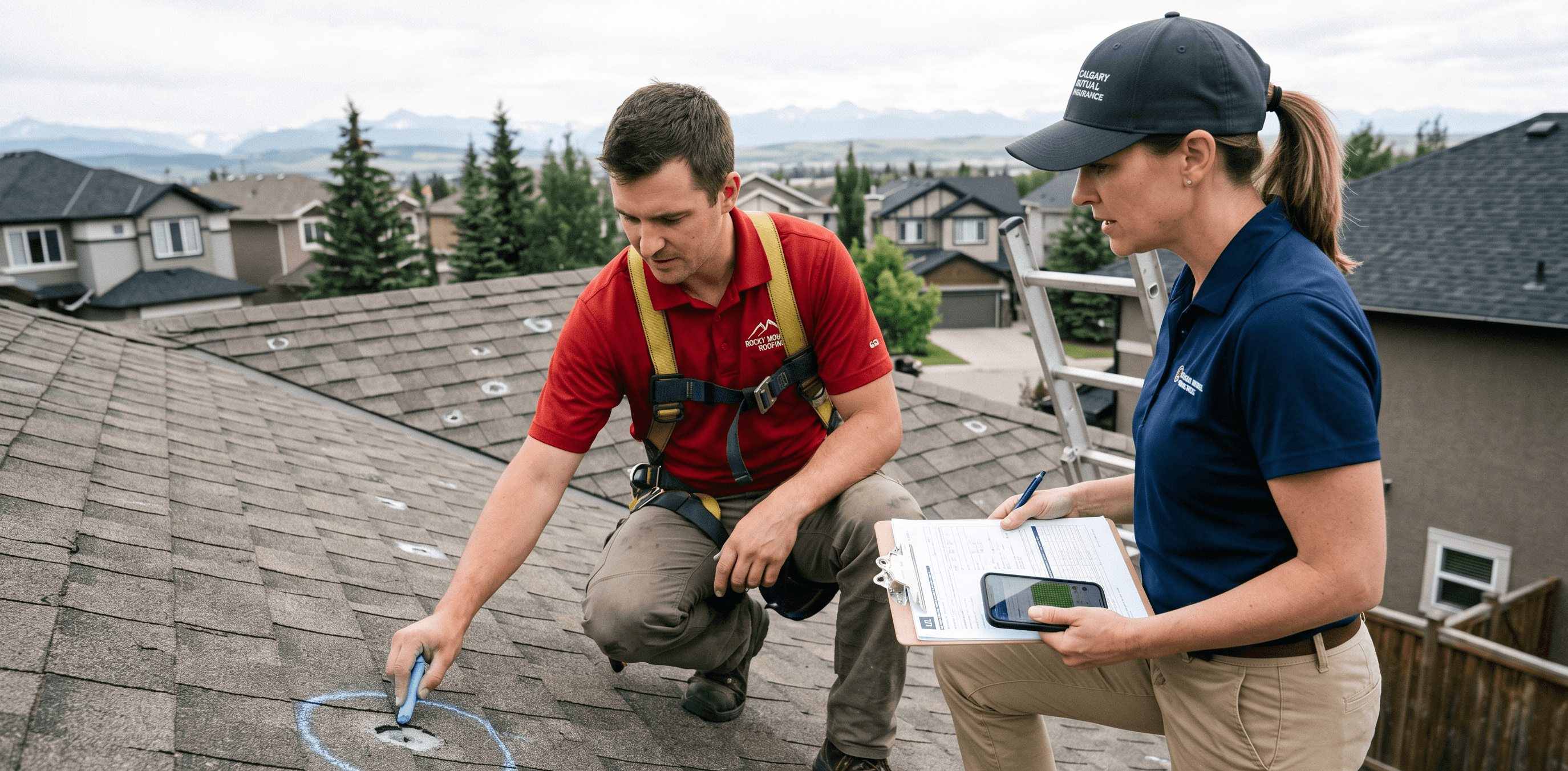 Good Roofing crew responding to a Calgary emergency roof call